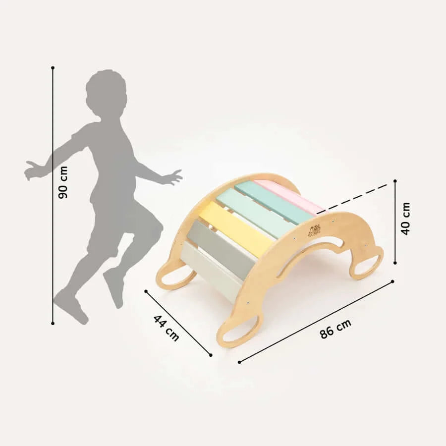 Montessori Kletterbogen Pastell aus stabilem Birkenholz