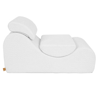 Bean Bag Wave Lounger Bouclé - cream/white