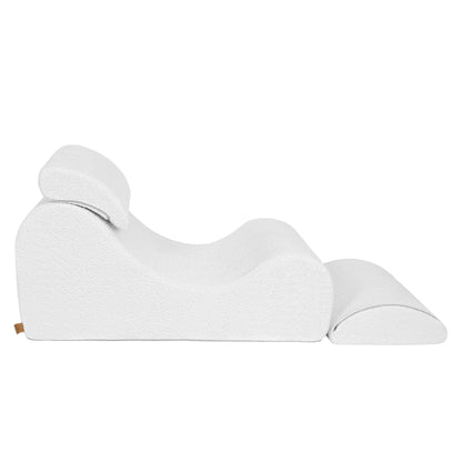 Bean Bag Wave Lounger Bouclé - cream/white