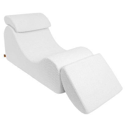Bean Bag Wave Lounger Bouclé - cream/white