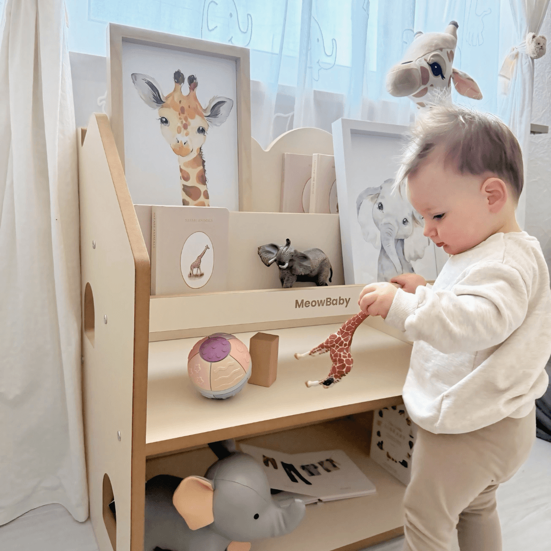 2-in-1 Montessori-Bücherregal Cloudy
