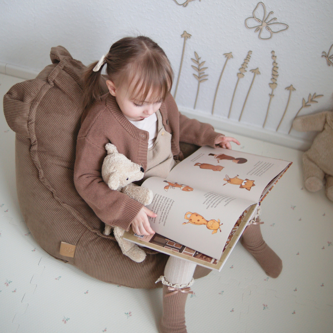Children's Armchair Bear-Shaped Bean Bag Premium Corduroy - Slim Cord Edition