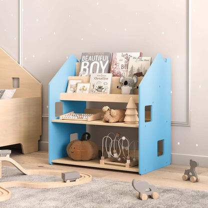 2in1-Kinderregal in Blau für Kinder