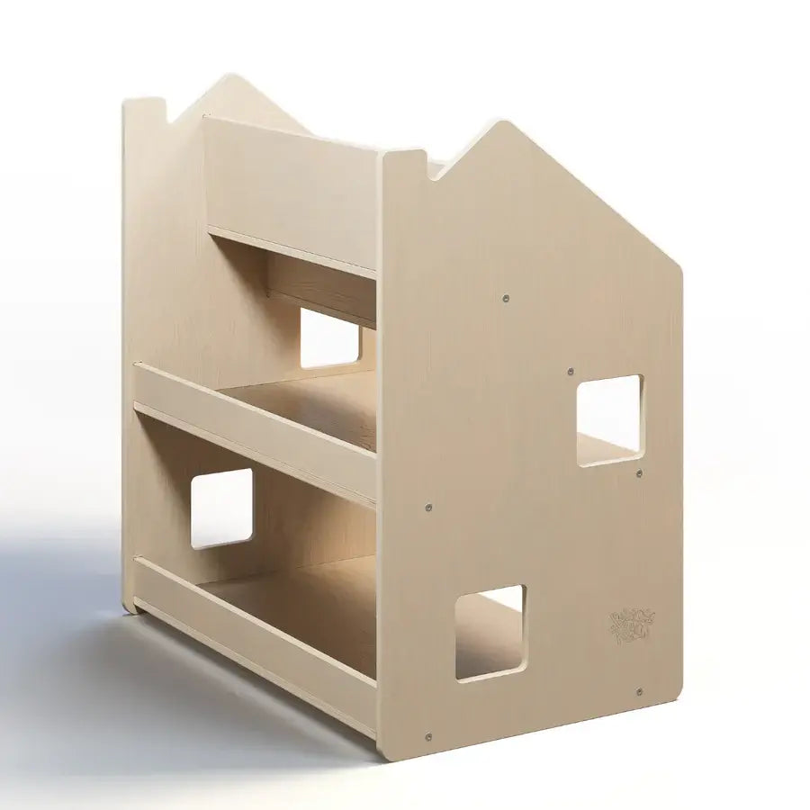 2in1-Kinderregal mit offenen Fächern aus Holz