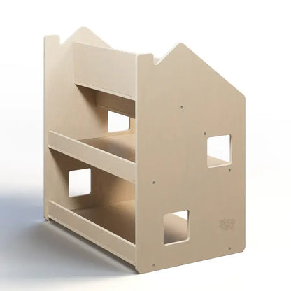 2in1-Kinderregal mit offenen Fächern aus Holz