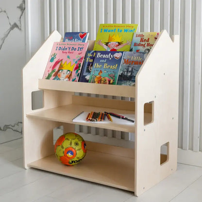 2in1-Kinderregal aus Holz im Detail