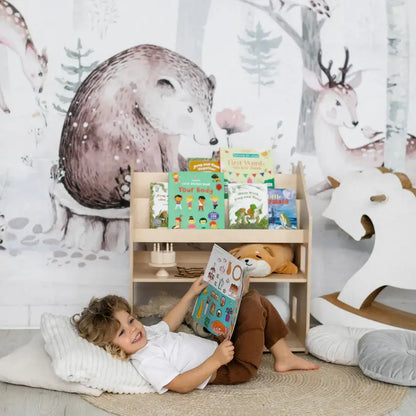 2in1-Kinderregal in Natur für Kinder