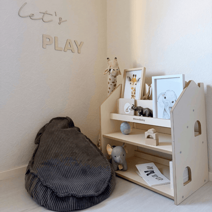 2-in-1 Montessori-Bücherregal Cloudy