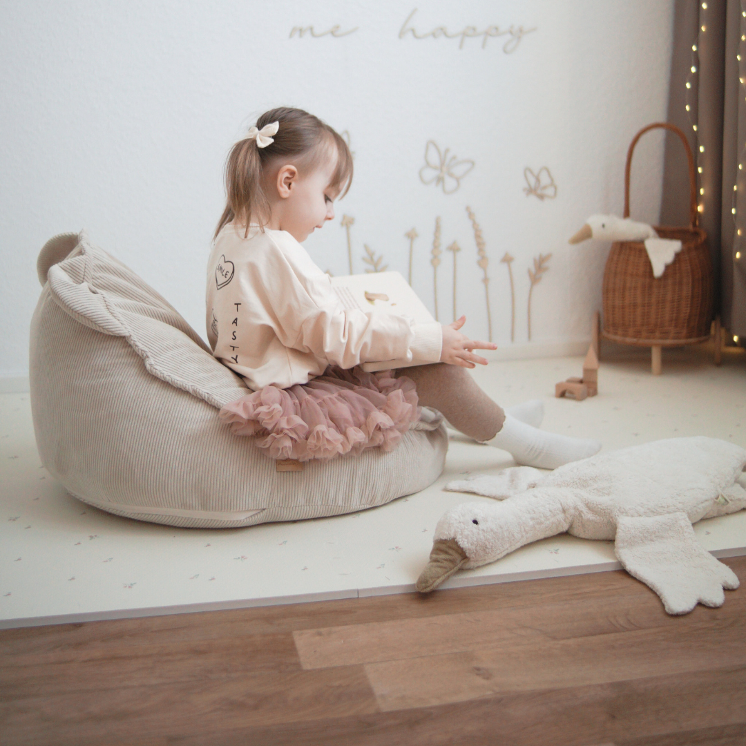 Children's Armchair Bear-Shaped Bean Bag Premium Corduroy - Slim Cord Edition