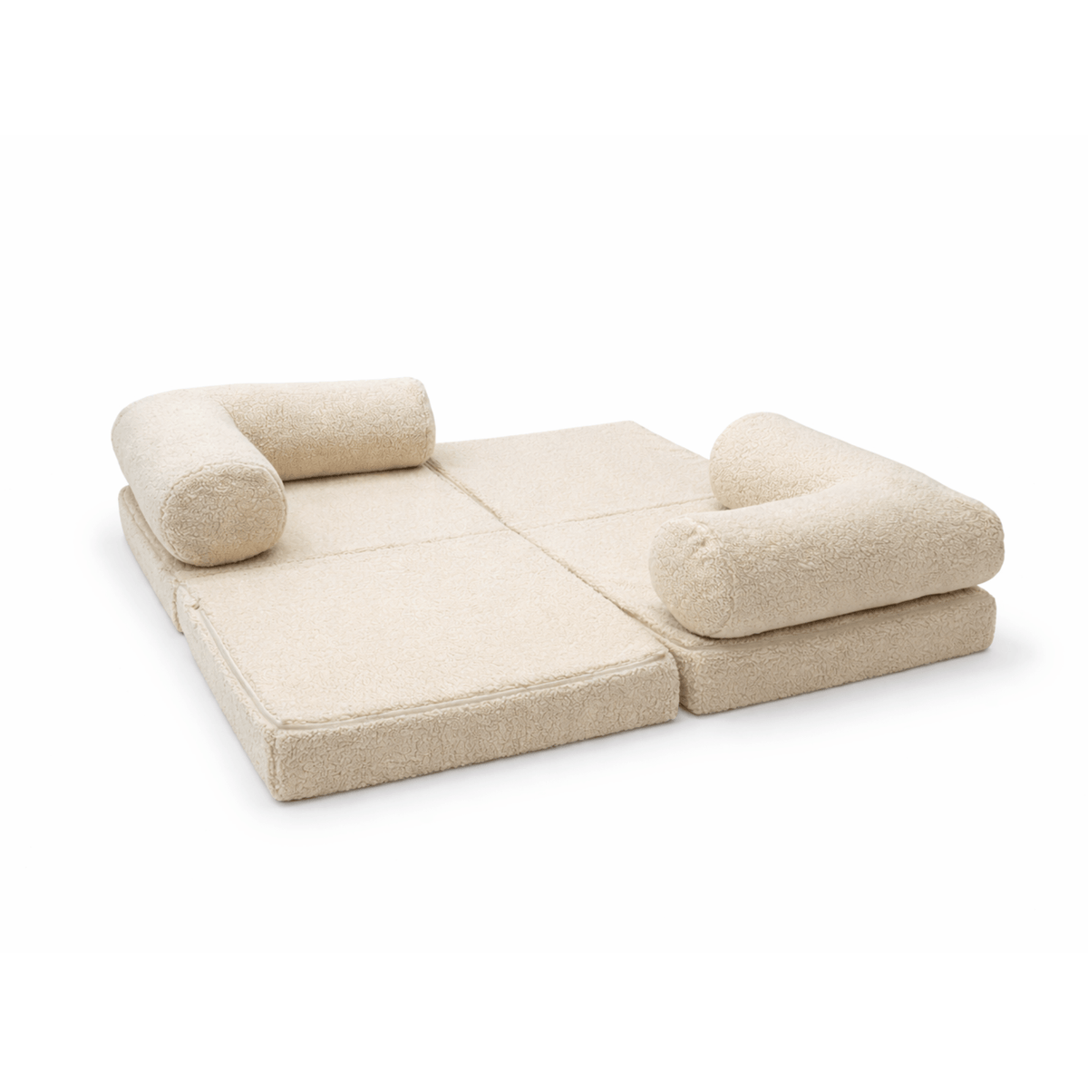 Kindersofa Teddy Cream – Kuschelecke im Kinderzimmer aus Teddyplüsch
