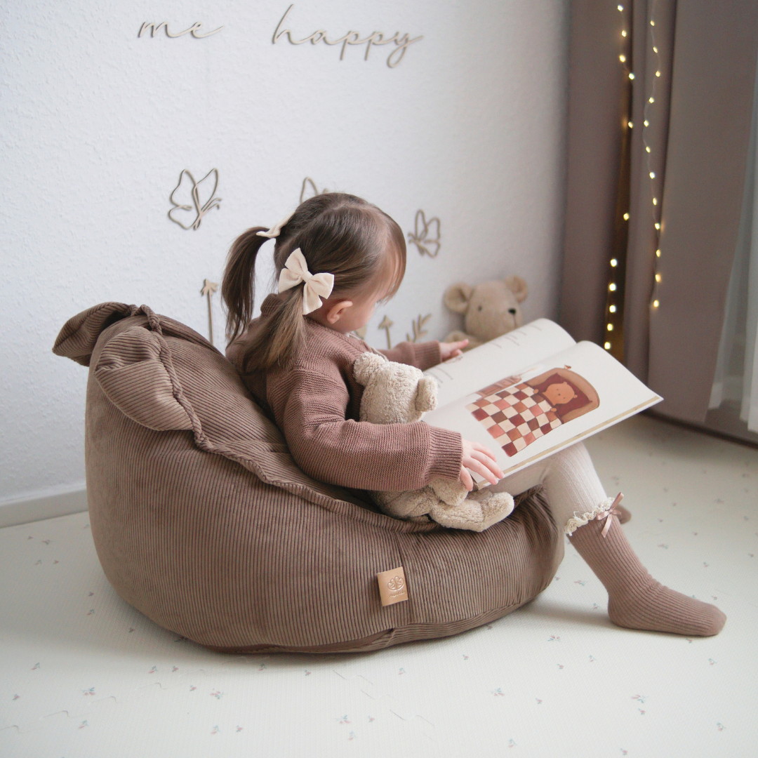 Children's Armchair Bear-Shaped Bean Bag Premium Corduroy - Slim Cord Edition