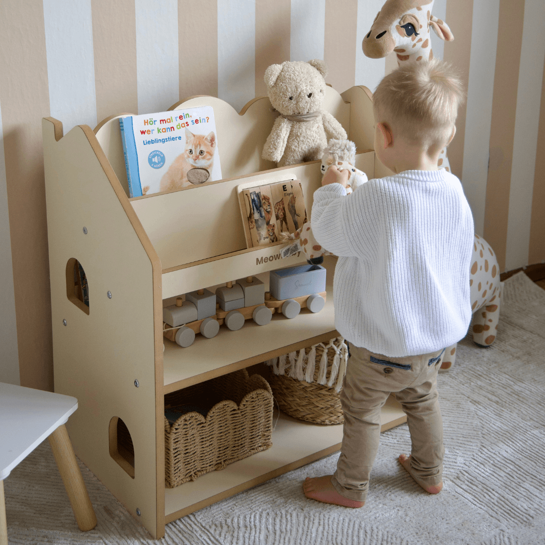 2-in-1 Montessori-Bücherregal Cloudy