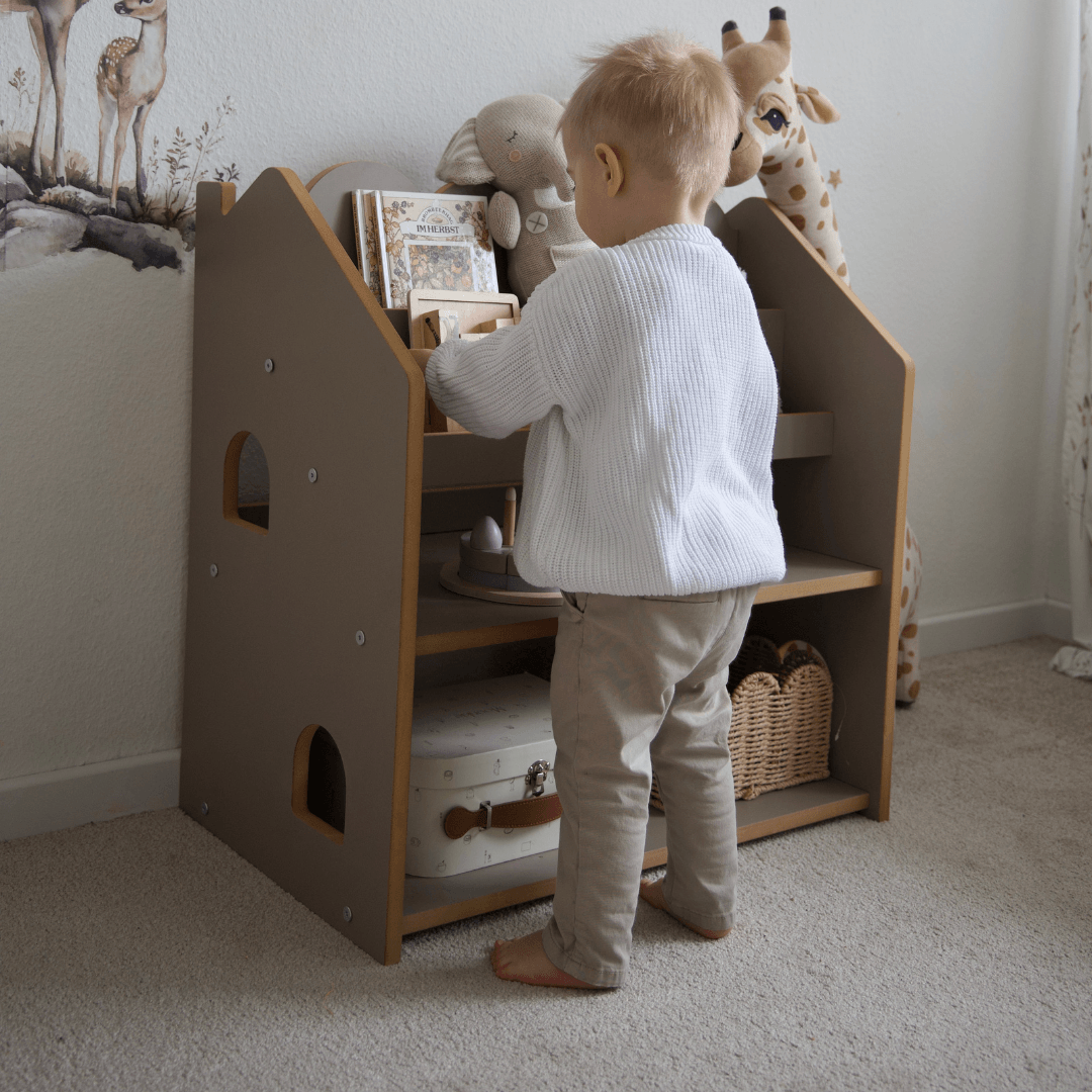2-in-1 Montessori-Bücherregal Cloudy