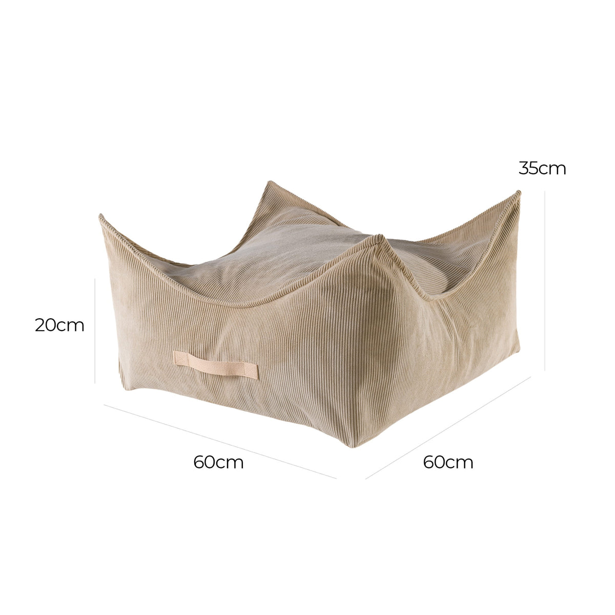 Seat pouf for children Square Premium Cord - Slim Cord Edition