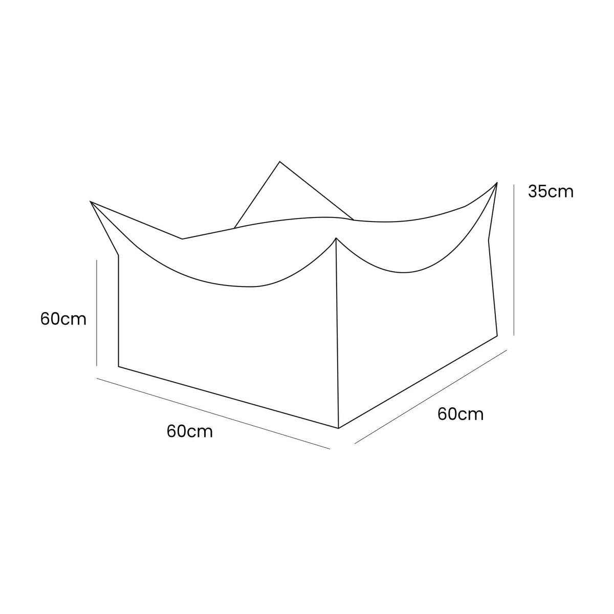 Seat pouf for children, square, Bearly