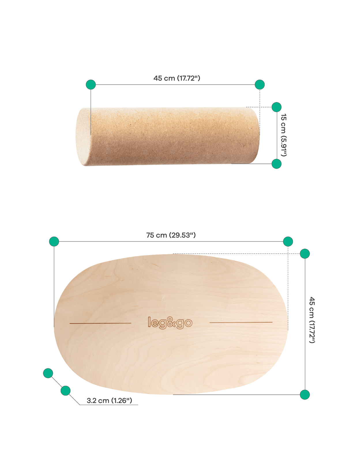Holz-Balancierbrett als flexibles Bewegungsspielzeug