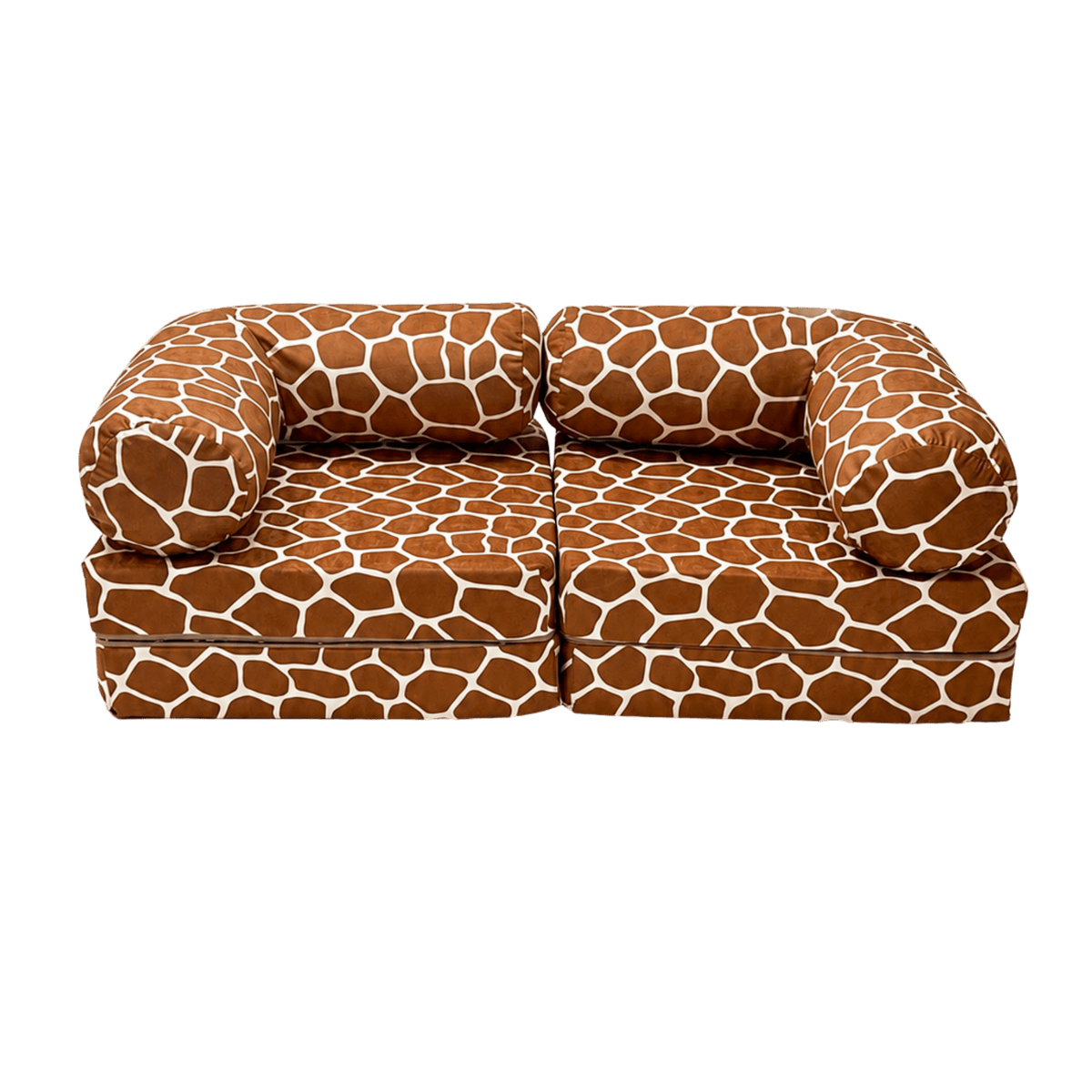 Kindersofa Giraffe – kuscheliger Chenille-Bezug im Giraffen-Muster