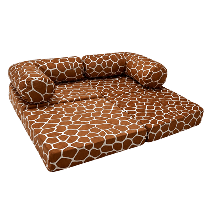 Kindersofa Giraffe – Kuschelecke im Kinderzimmer aus Chenille