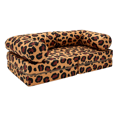 Modulares Kindersofa Leopard – 2-in-1 Spielsofa und Liege