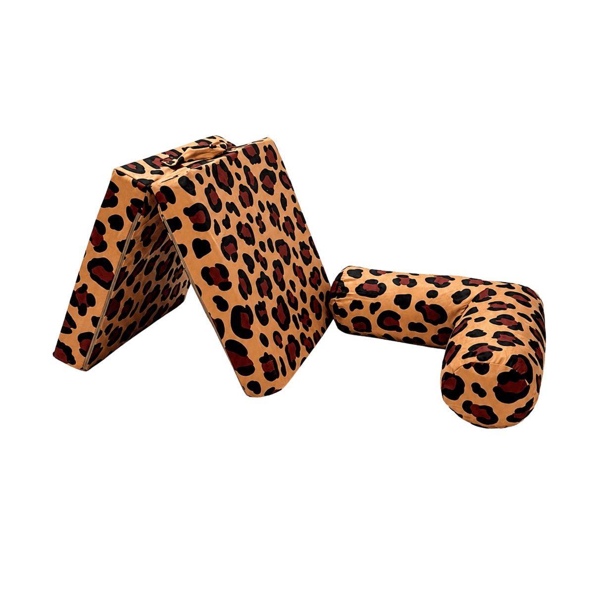 Kindersofa Leopard – flexibel umbaubares Spielsofa aus Chenille