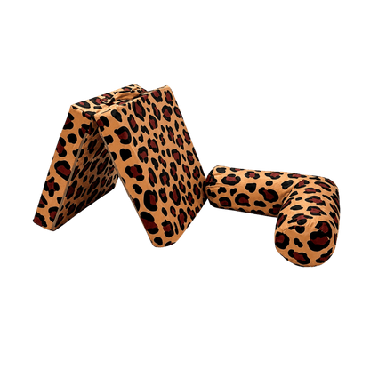 Kindersofa Leopard – flexibel umbaubares Spielsofa aus Chenille