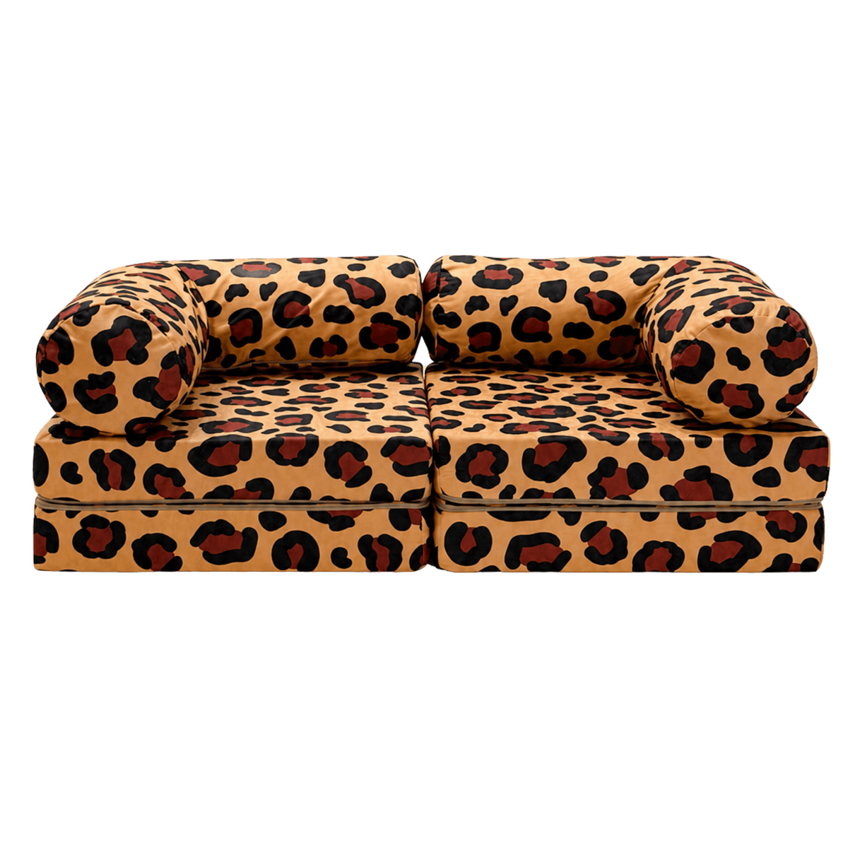 Kindersofa Leopard – kuscheliger Chenille-Bezug im Leoparden-Muster