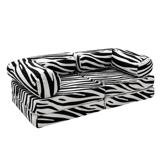 Modulares Kindersofa Zebra – 2-in-1 Spielsofa und Liege