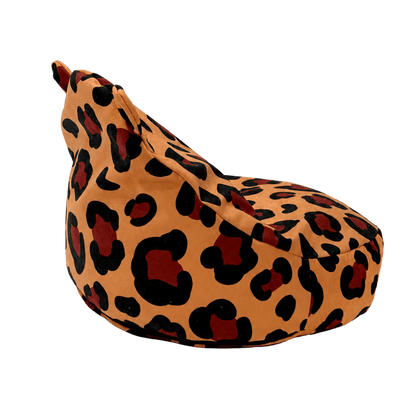 Sitzsack Leopard im Detail des Chenille-Bezugs