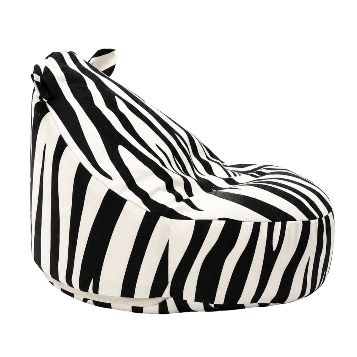Sitzsack Zebra im Detail des Chenille-Bezugs