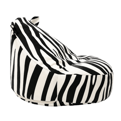 Sitzsack Zebra im Detail des Chenille-Bezugs