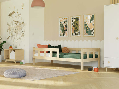 Kinderbett PAULINE mit Rausfallschutz von Benlemi im Zaun-Design