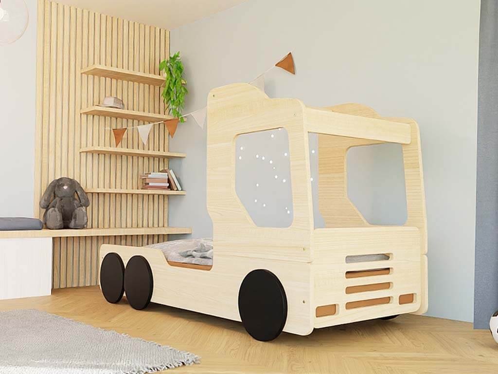 Holz Kinderbett TRUCKER in Natur von Benlemi