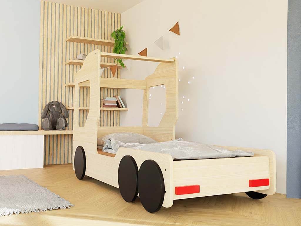Holz Kinderbett TRUCKER im Truck-Design