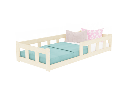 Bodenbett PAULINE mit Rausfallschutz im Kinderzimmer