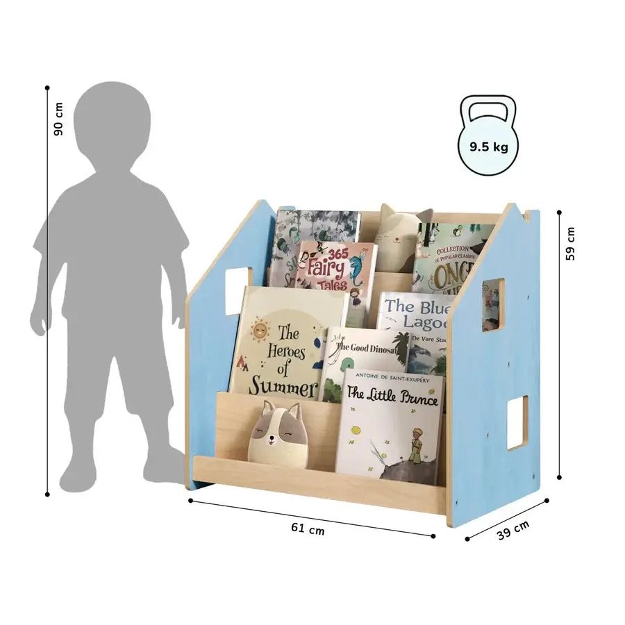 Blaues Bücherregal Häuschen für Kinder