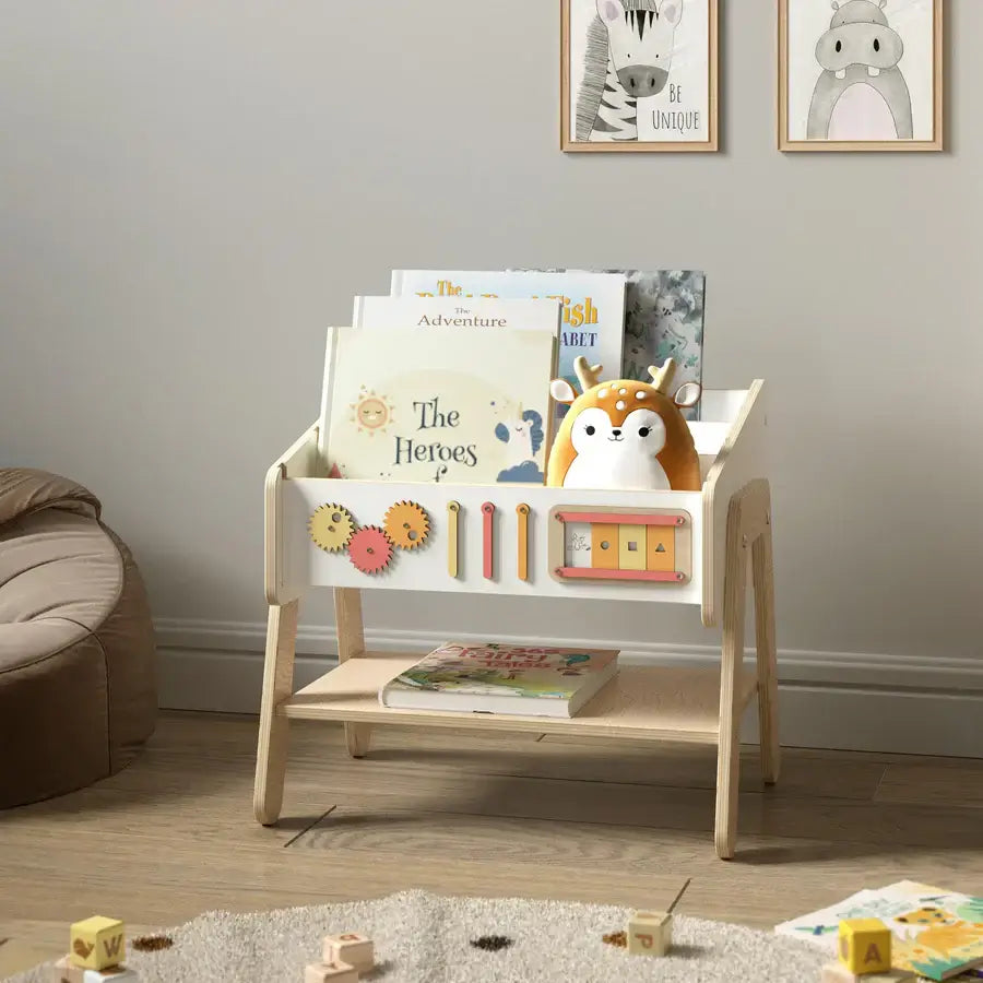 Wandelbares Bücherregal LILU als Stuhl für Kinder