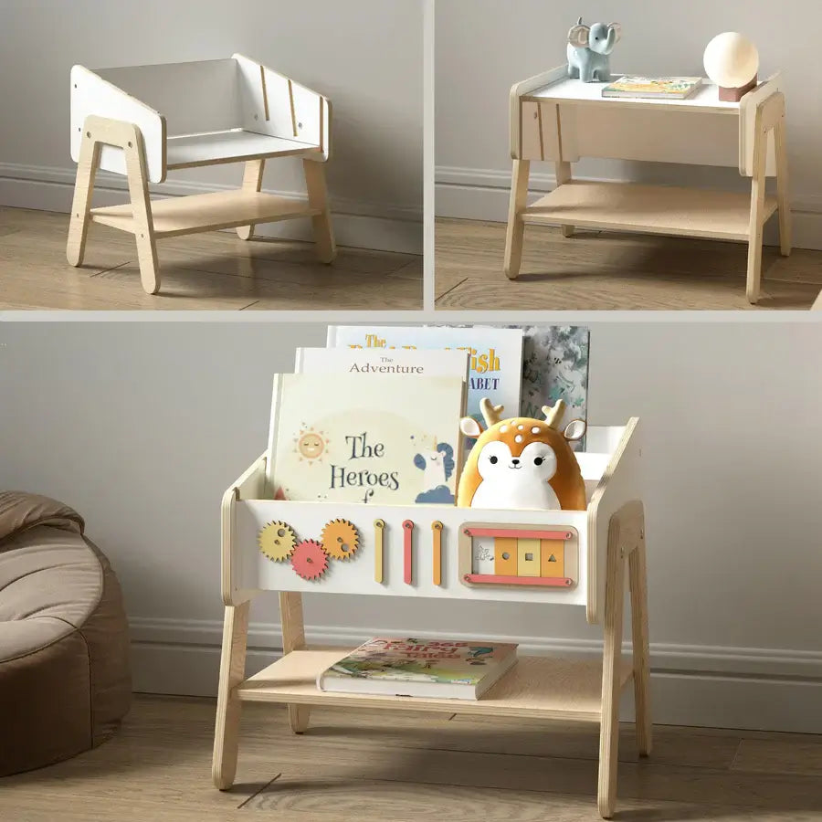 LILU Bücherregal mit Stuhlfunktion aus Holz