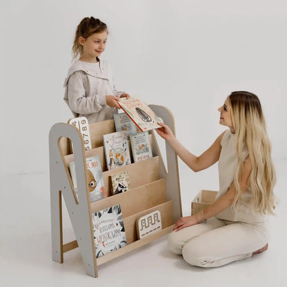 Bücherregal für Kinder in Grau, Größe M, von Babywood