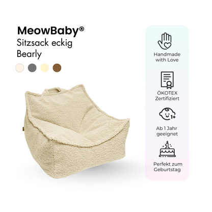 Kindersessel Bearly eckig - Soft Teddy Edition