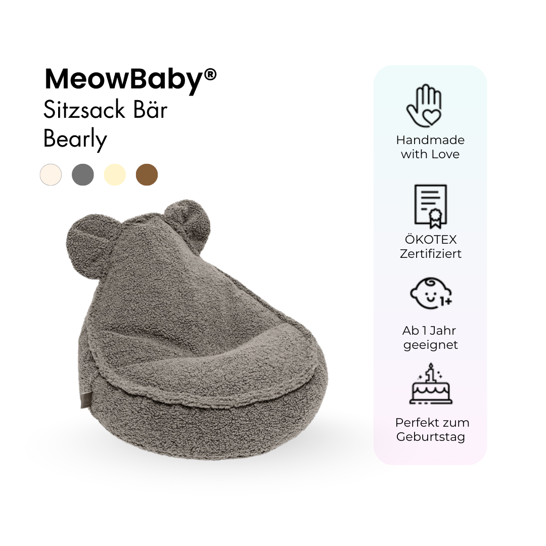 Children’s Chair Bearly Bear Bean Bag – Soft Teddy Edition