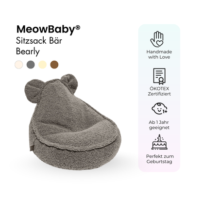 Children’s Chair Bearly Bear Bean Bag – Soft Teddy Edition