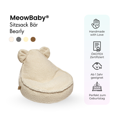 Children’s Chair Bearly Bear Bean Bag – Soft Teddy Edition