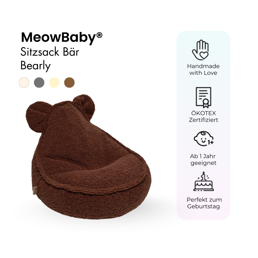 Children’s Chair Bearly Bear Bean Bag – Soft Teddy Edition