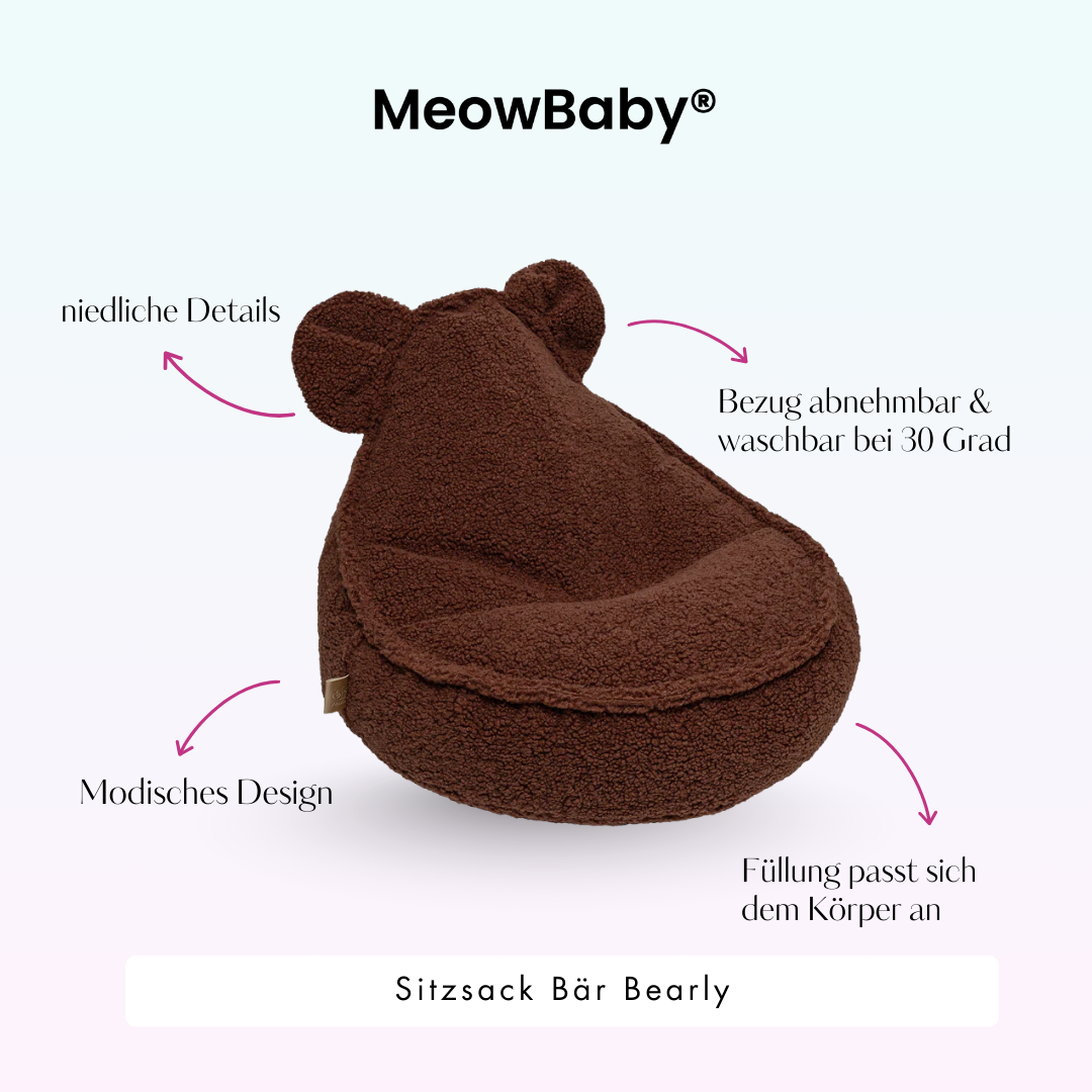 Children’s Chair Bearly Bear Bean Bag – Soft Teddy Edition