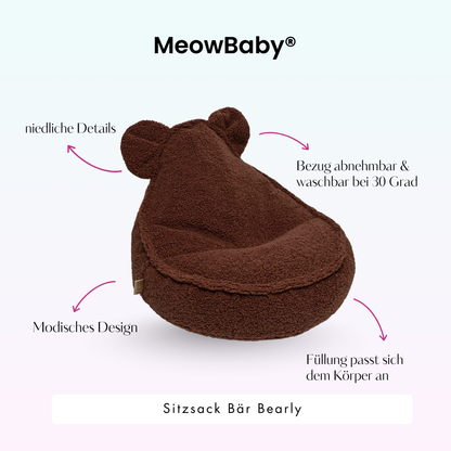 Children’s Chair Bearly Bear Bean Bag – Soft Teddy Edition