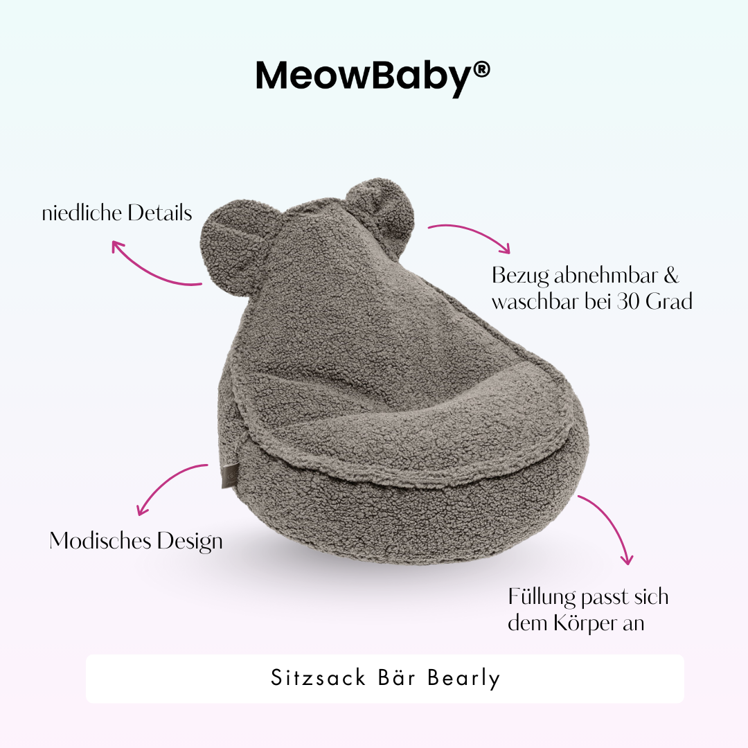 Children’s Chair Bearly Bear Bean Bag – Soft Teddy Edition