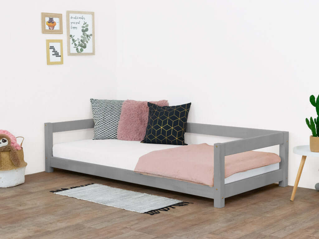 Einzelbett KÄTHE in Grau für Kinder