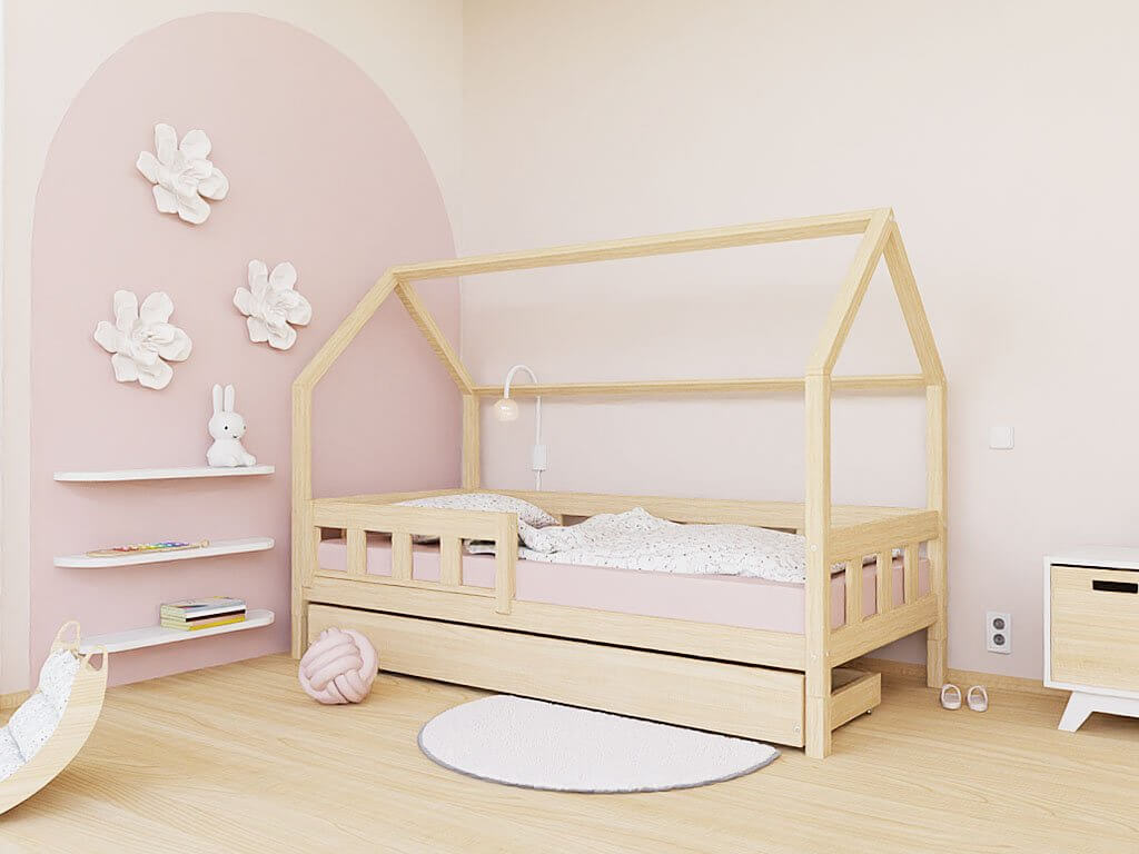 Bett-Erhöhung für das Kinderbett aus Holz im Detail