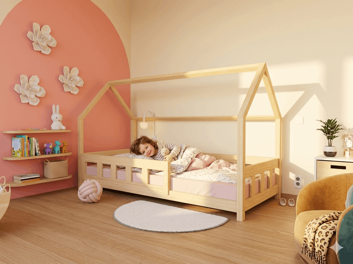 Hausbett ANNI für Kinder mit Rausfallschutz von Benlemi