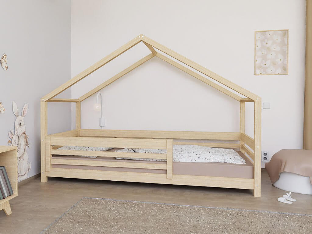 Hausbett EMMI aus Naturholz für Kinder